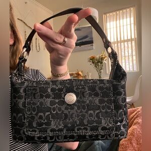 Coach Black Monogram Shoulder Bag